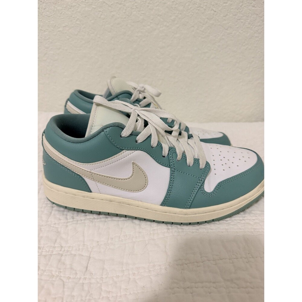 Nike Air Jordan 1 Low Cannon Sail White Aqua Size 9 Shoes Women's